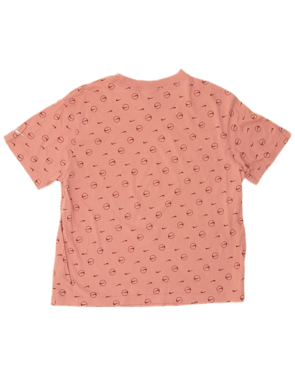 Nike Womens Loose Fit Graphic T-Shirt Top UK 10 Small Pink Cotton