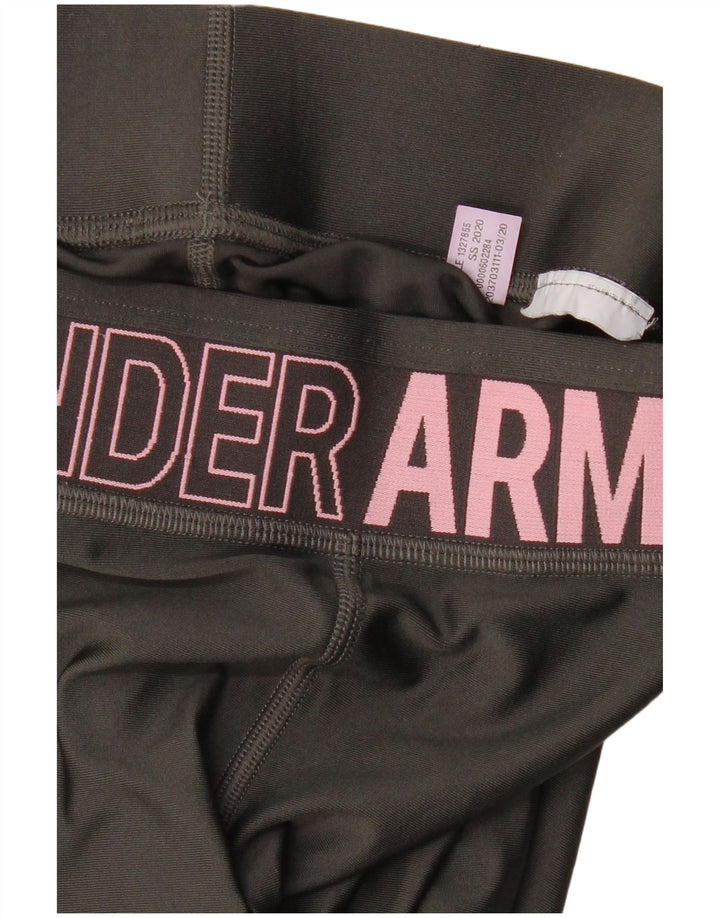 UNDER ARMOUR Womens Graphic Leggings UK 8 Small  Grey