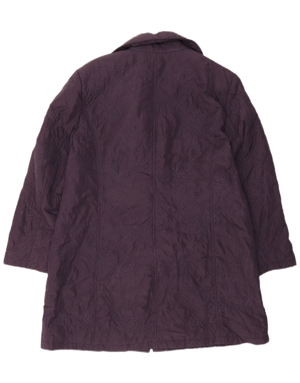 Marks & Spencer Womens Autograph Overcoat UK 18 XL Purple Polyester