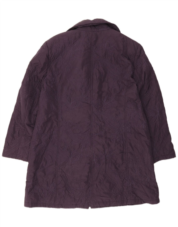 Marks & Spencer Womens Autograph Overcoat UK 18 XL Purple Polyester
