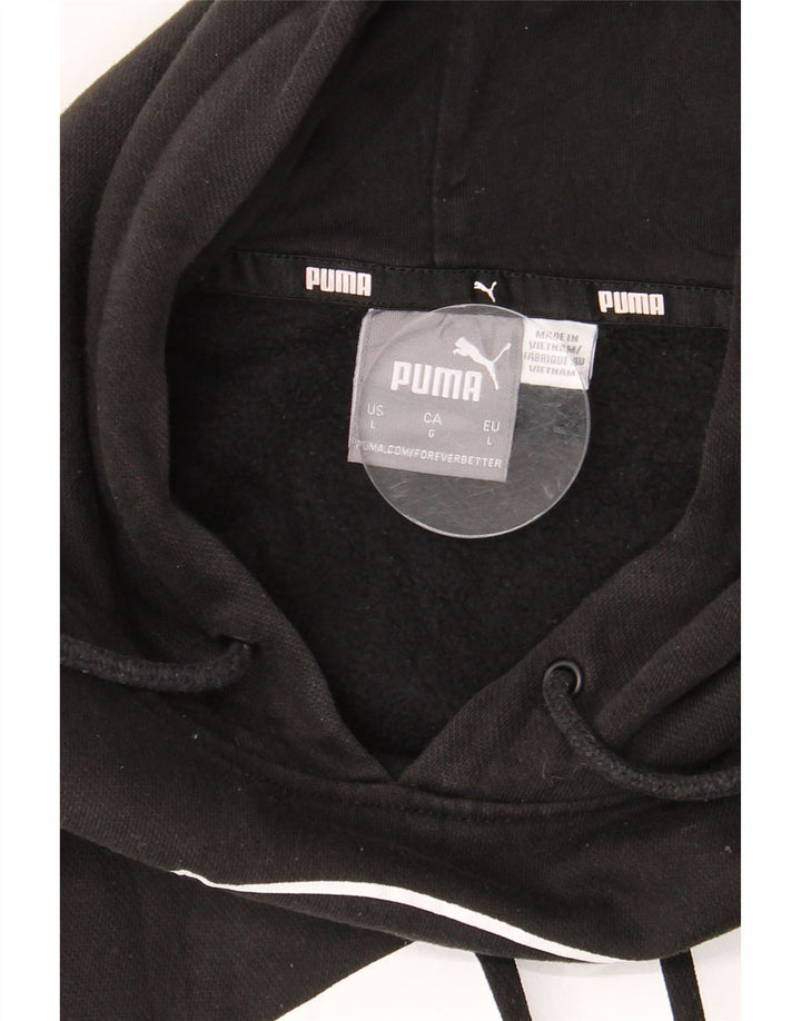 PUMA Mens Graphic Hoodie Jumper Large Black