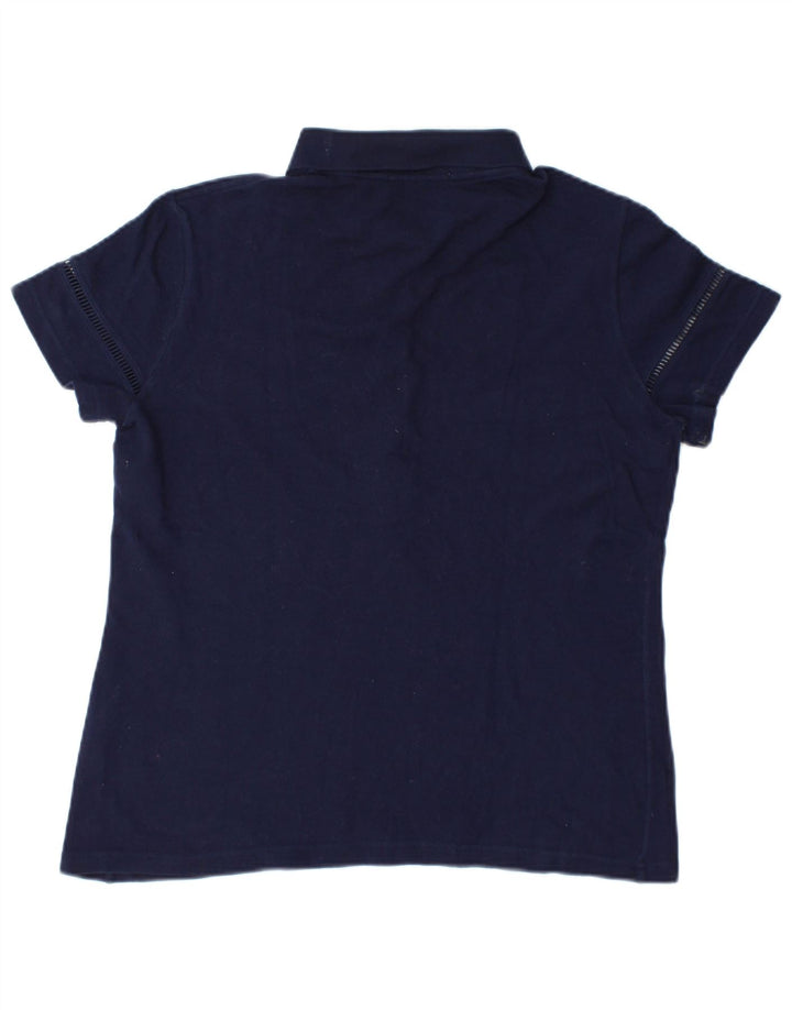 Lacoste Womens Polo Shirt Size 46 XL Navy Blue Cotton