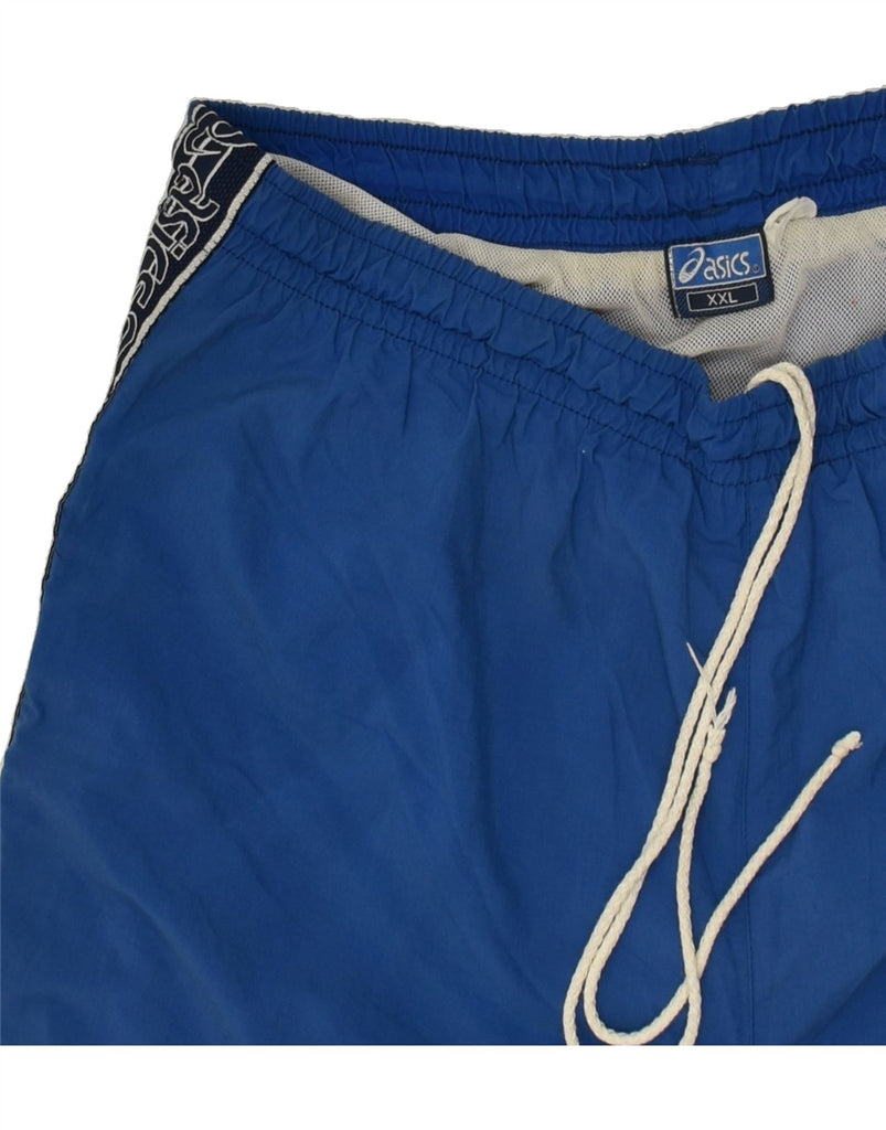 ASICS Mens Graphic Sport Shorts 2XL Blue | Vintage Asics | Thrift | Second-Hand Asics | Used Clothing | Messina Hembry 