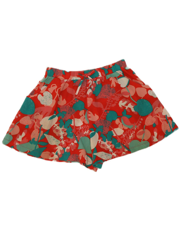 John Lewis Girls Regular Casual Shorts 11-12 Years W24 Red Floral Polyester