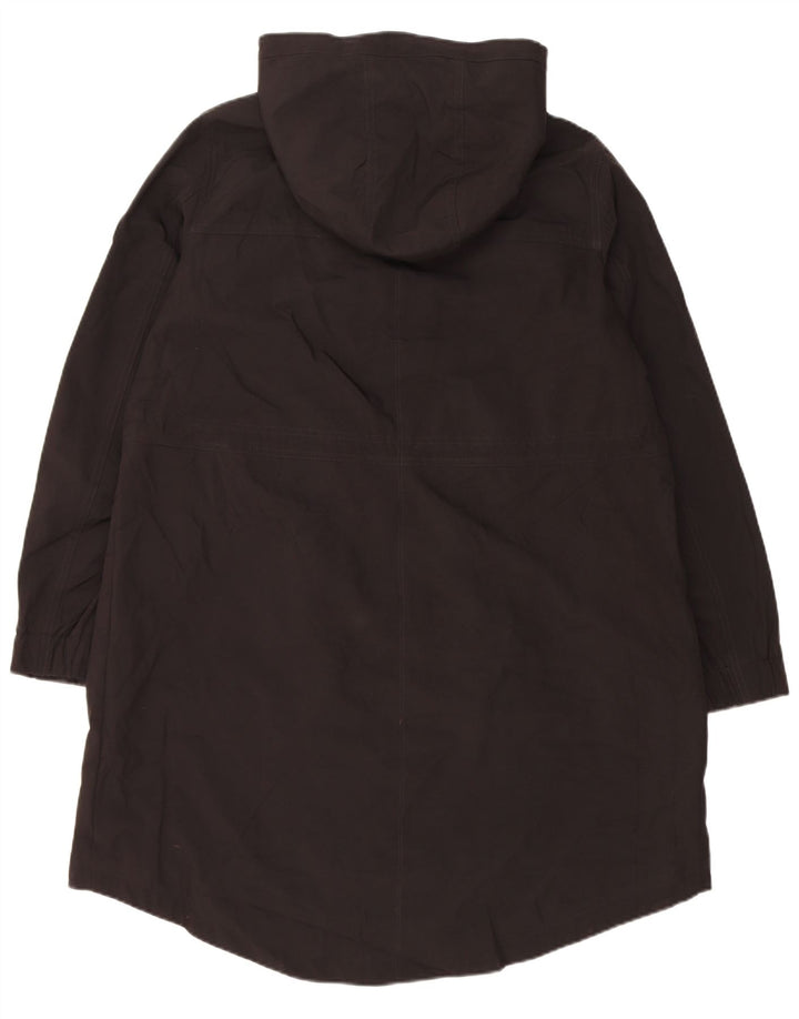 DKNY Womens Hooded Windbreaker Coat UK 16 Large Black Polyester