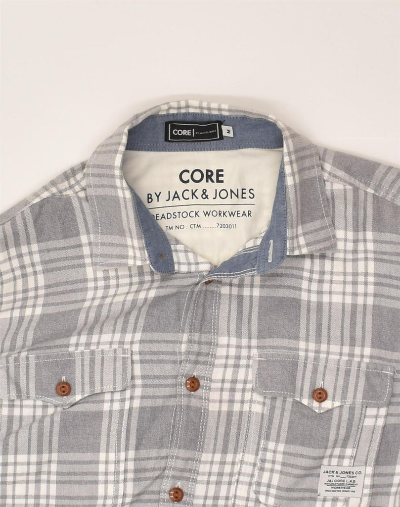 JACK & JONES Mens Shirt Medium Grey Check Cotton | Vintage Jack & Jones | Thrift | Second-Hand Jack & Jones | Used Clothing | Messina Hembry 