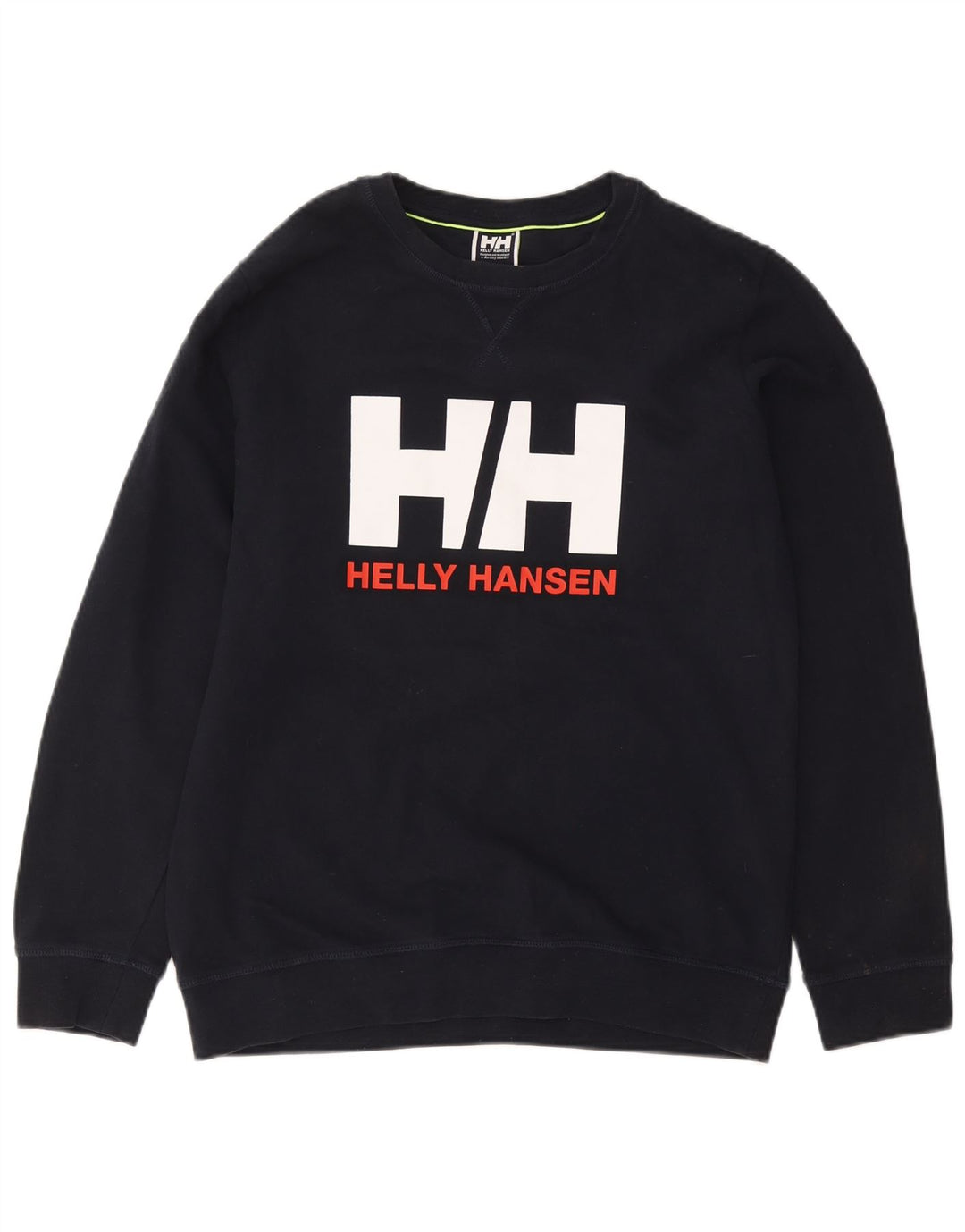 HELLY HANSEN Mens Graphic Sweatshirt Jumper XL Navy Blue Cotton