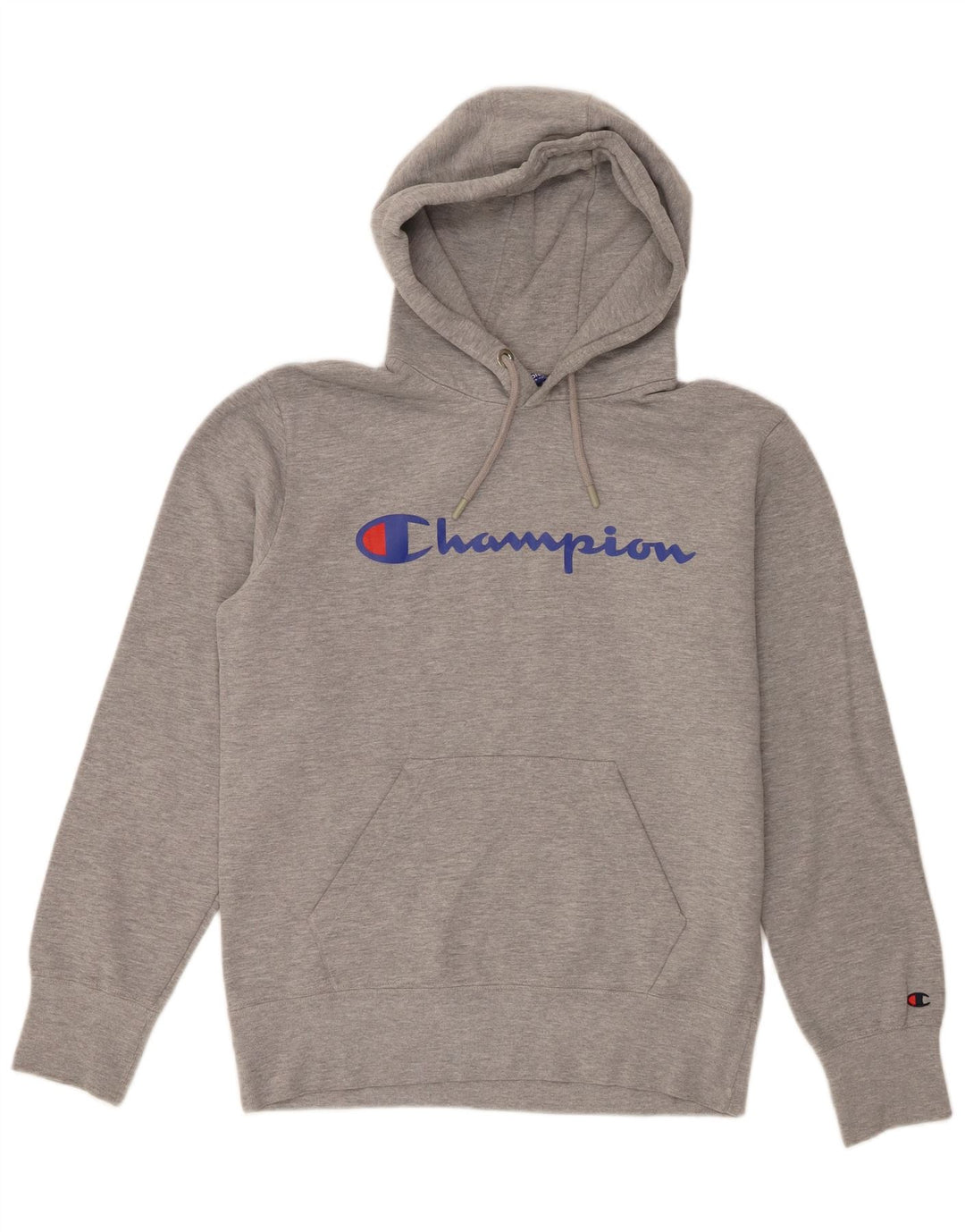 Champion Mens Graphic Hoodie Jumper Medium Grey Flecked