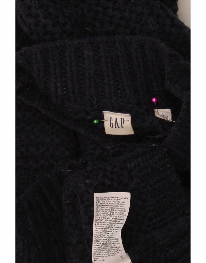 Gap Womens Oversized Turtle Neck Jumper Sweater UK 10 Small Navy Blue