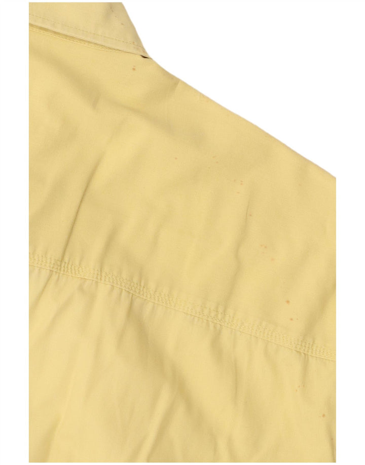 McNeal Mens Short Sleeve Shirt Large Yellow Cotton