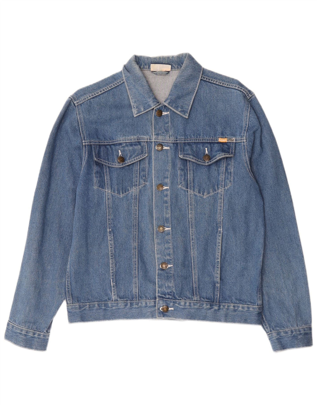 Denim Style Mens Denim Jacket EU 50 Large Blue Cotton