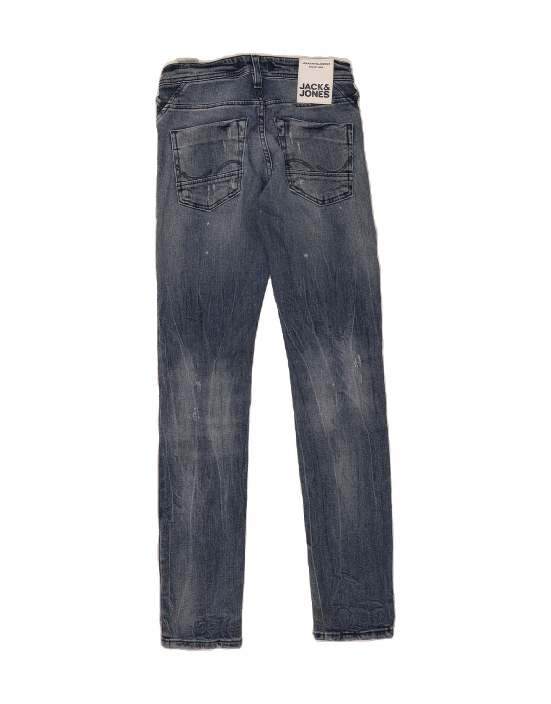 JACK & JONES Mens GLENN Distressed Slim Jeans W27 L32 Blue Cotton Vintage Jack & Jones and Second-Hand Jack & Jones from Messina Hembry 
