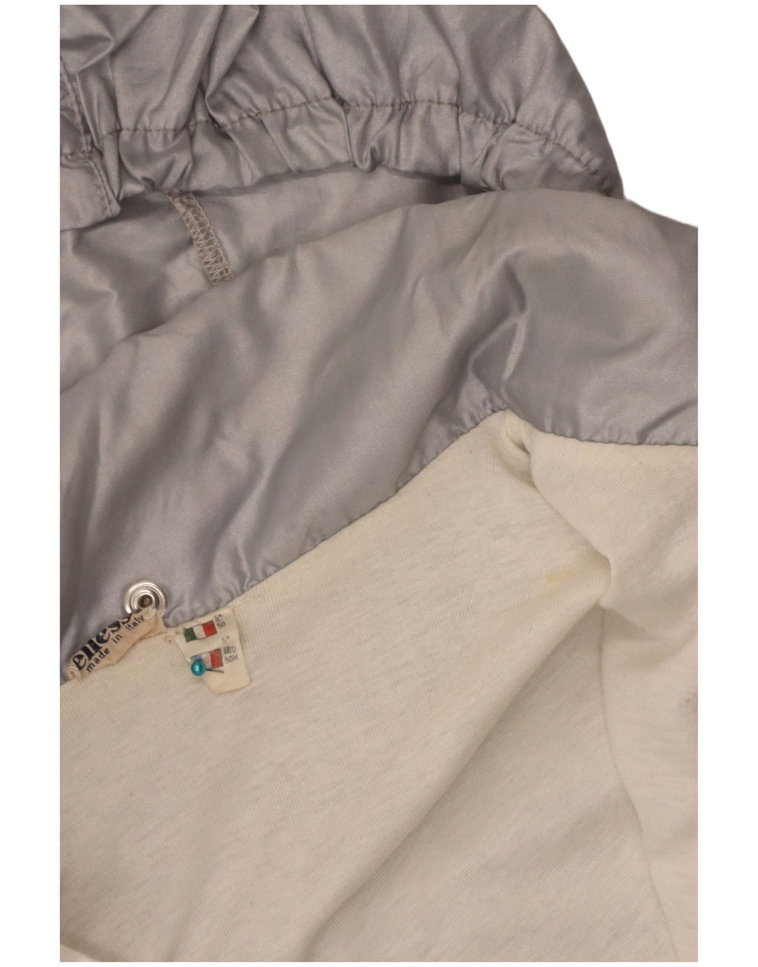 Ellesse Mens Hooded Tracksuit Top Jacket IT 50 Medium Silver Colourblock