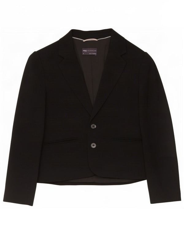 Marks & Spencer Womens 2 Button Blazer Jacket UK 6 XS Black Polyester