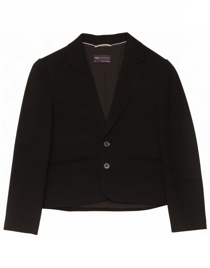 Marks & Spencer Womens 2 Button Blazer Jacket UK 6 XS Black Polyester