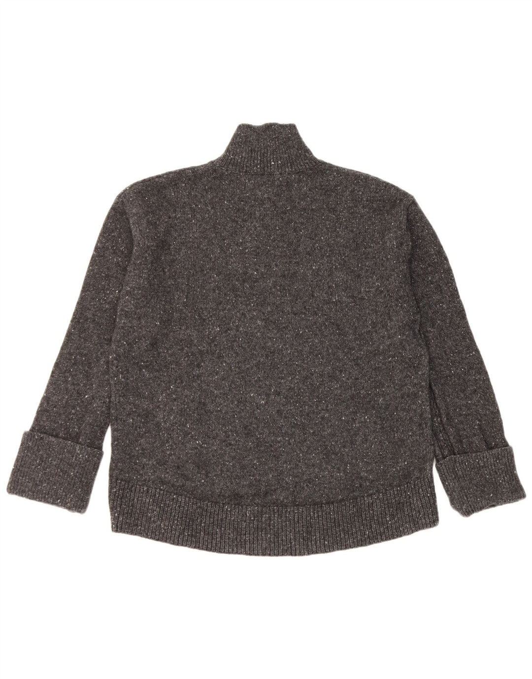 John Lewis Womens Turtle Neck Jumper Sweater UK 12 Medium Grey Flecked Wool