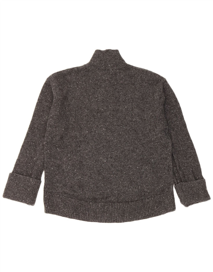 John Lewis Womens Turtle Neck Jumper Sweater UK 12 Medium Grey Flecked Wool