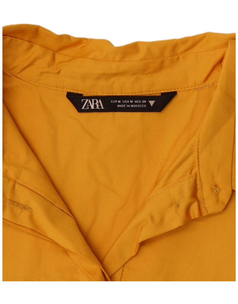 ZARA Womens Crop Sleeveless Cardigan Top UK 14 Medium Yellow Vintage Zara and Second-Hand Zara from Messina Hembry 