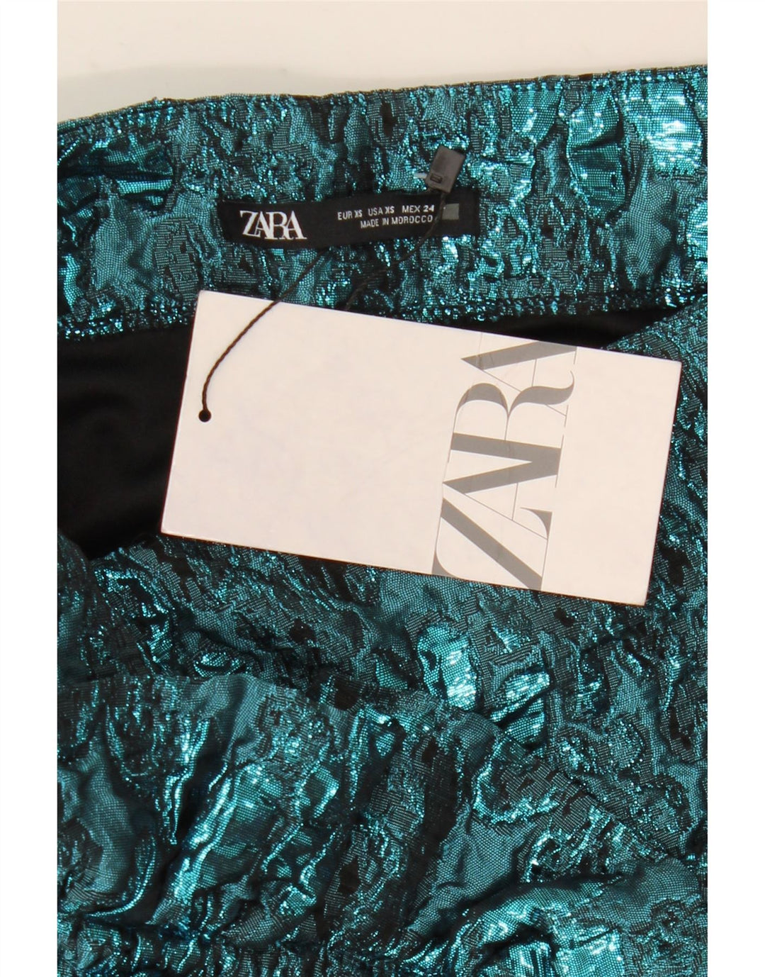 Zara Womens Mini Skirt XS W24 Blue Floral Polyester