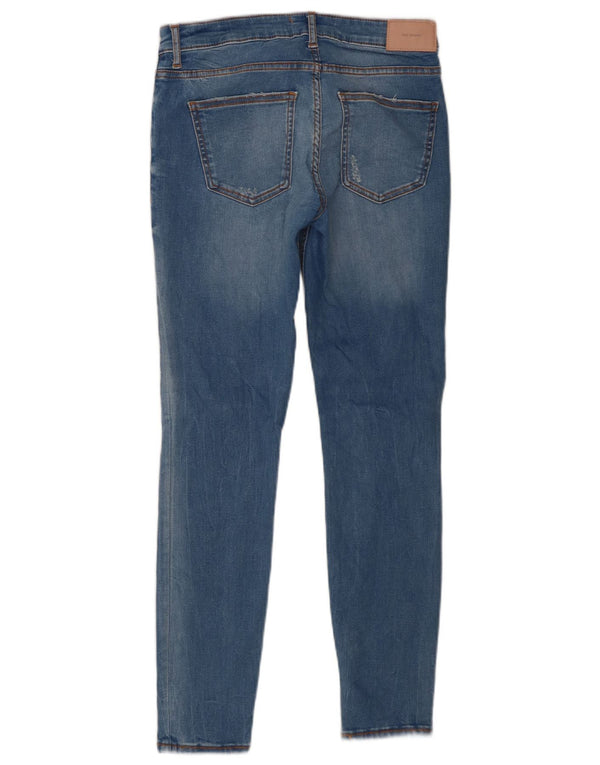 Zara Womens Distressed Skinny Jeans EU 38 Small W28 L27 Blue Cotton