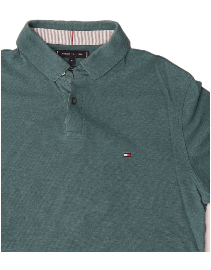 Tommy Hilfiger Mens Polo Shirt Medium Blue Cotton