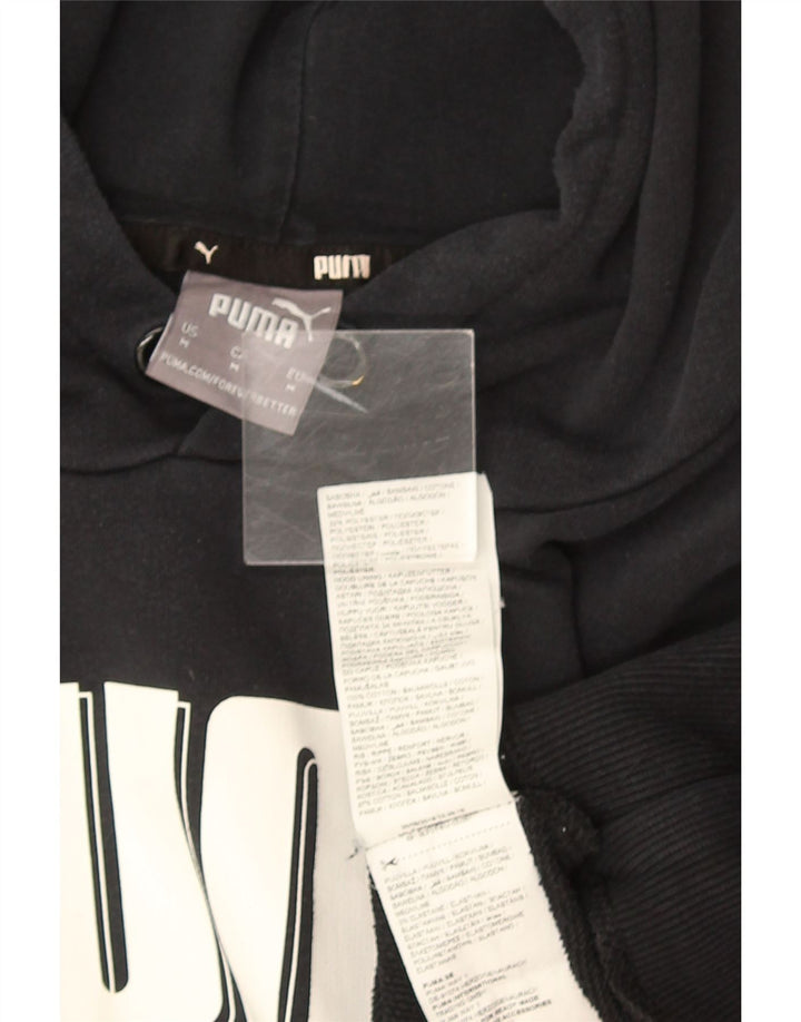 Puma Mens Graphic Hoodie Jumper Medium Black Cotton