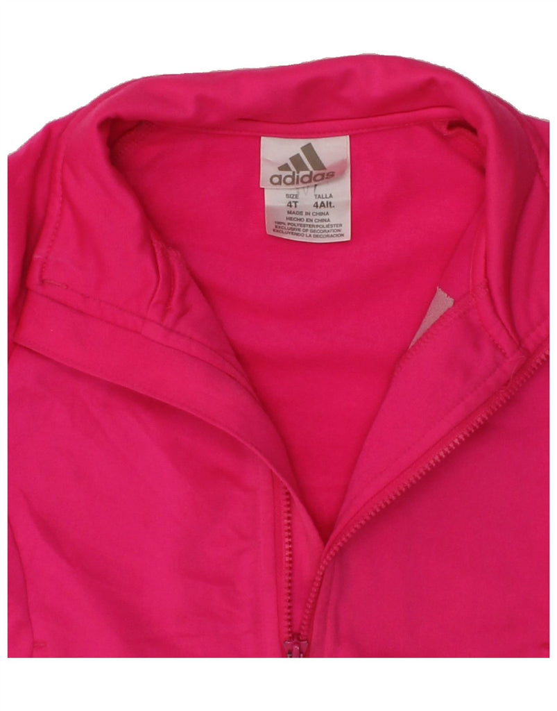 ADIDAS Girls Tracksuit Top Jacket 3-4 Years Pink Polyester | Vintage Adidas | Thrift | Second-Hand Adidas | Used Clothing | Messina Hembry 