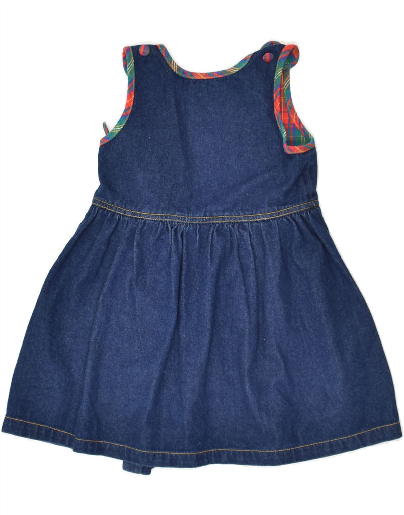 VINTAGE Girls Sleeveless Denim Dress 3-4 Years Navy Blue Cotton | Vintage Vintage | Thrift | Second-Hand Vintage | Used Clothing | Messina Hembry 