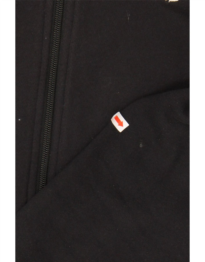 ADIDAS Mens Zip Hoodie Sweater Small Black Cotton