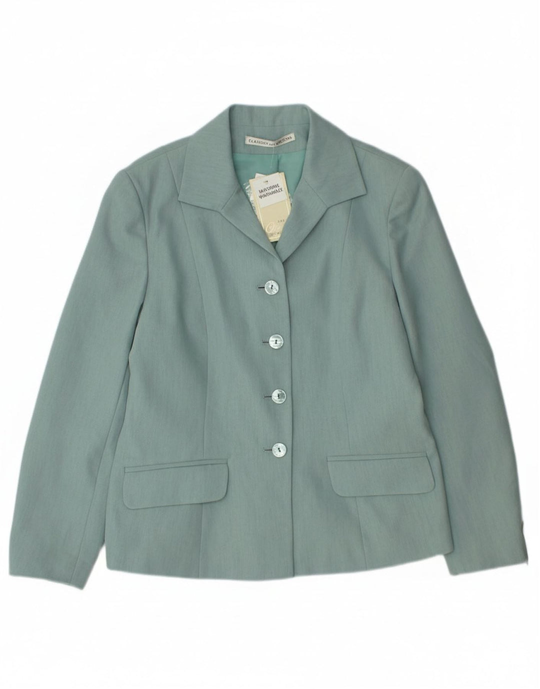 St. Bernard Womens 4 Button Blazer Jacket UK 14 Medium Green Polyester