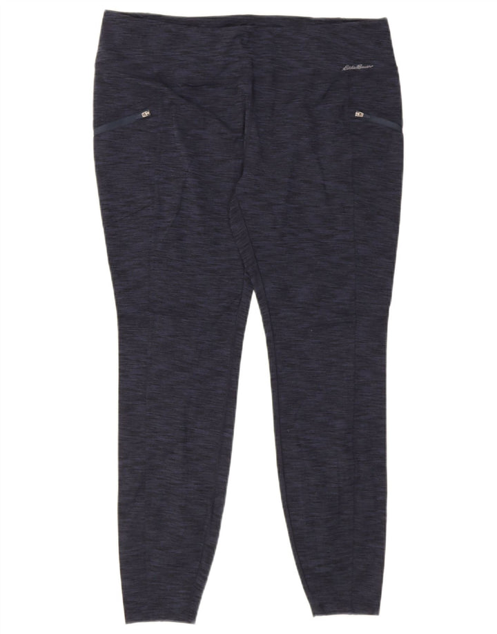 Eddie Bauer Womens Leggings UK 18 XL  Navy Blue Flecked