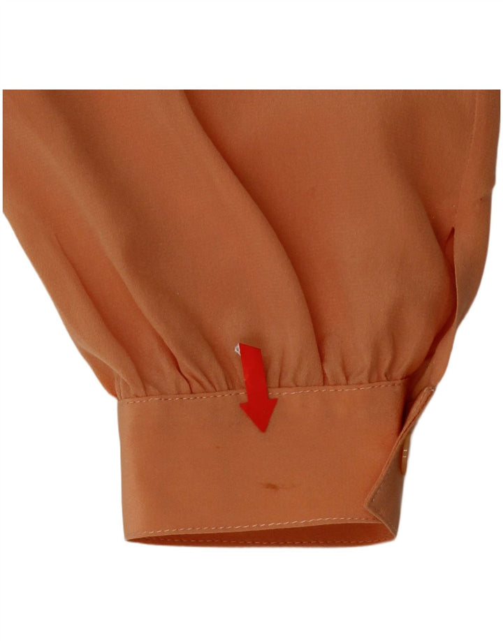 Vintage Womens Shirt Blouse UK 12 Medium Orange