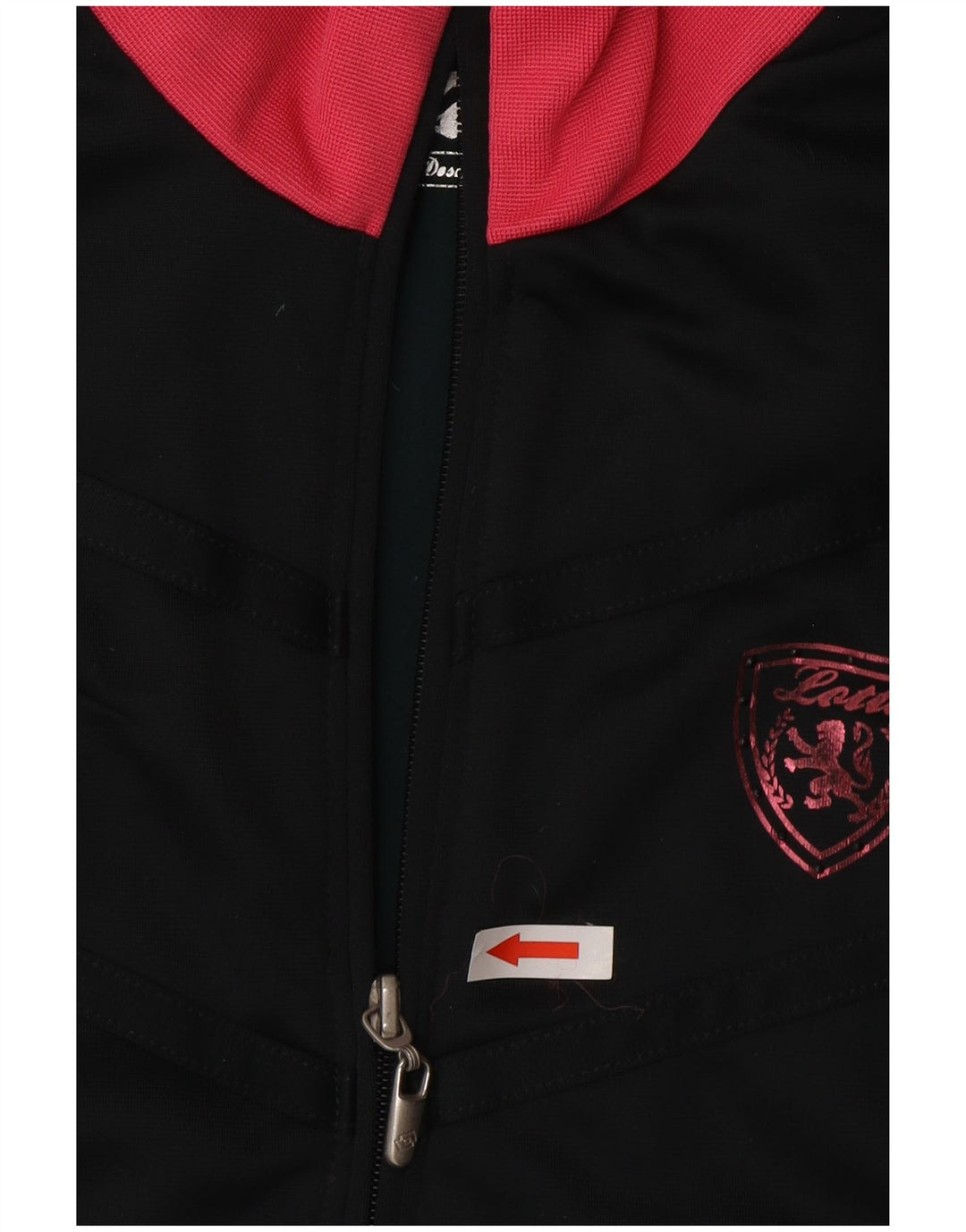Lotto Womens Tracksuit Top Jacket UK 14 Large Black Colourblock Polyester