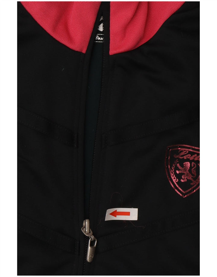 Lotto Womens Tracksuit Top Jacket UK 14 Large Black Colourblock Polyester