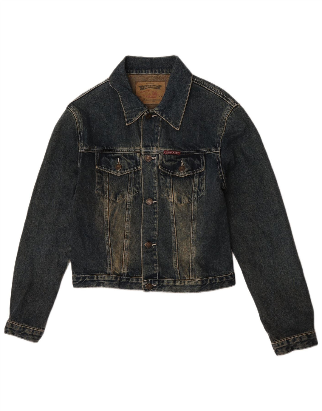 Vintage Womens Denim Jacket UK 14 Medium Navy Blue Cotton