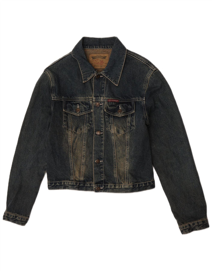 Vintage Womens Denim Jacket UK 14 Medium Navy Blue Cotton