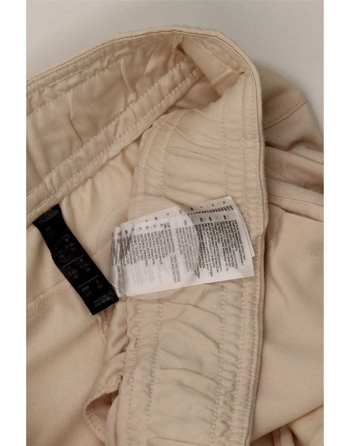 Adidas Womens Capri Tracksuit Trousers UK 8/10 Small  Beige Polyester