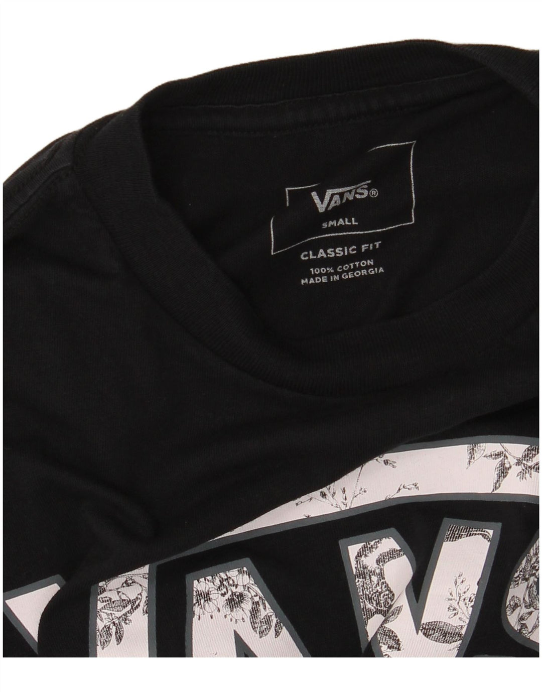 Vans Mens Classic Fit Graphic Top Long Sleeve Small Black Cotton