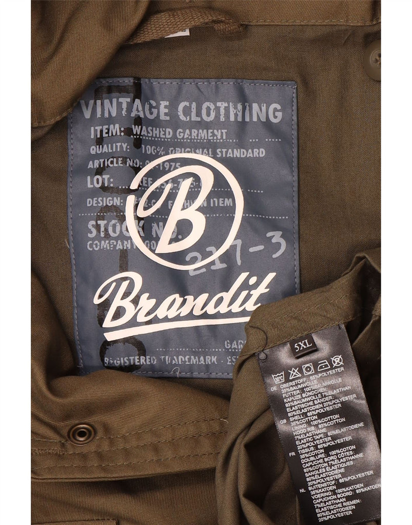 BRANDIT Mens Military Jacket UK 50 5XL Khaki Cotton Vintage Brandit and Second-Hand Brandit from Messina Hembry 