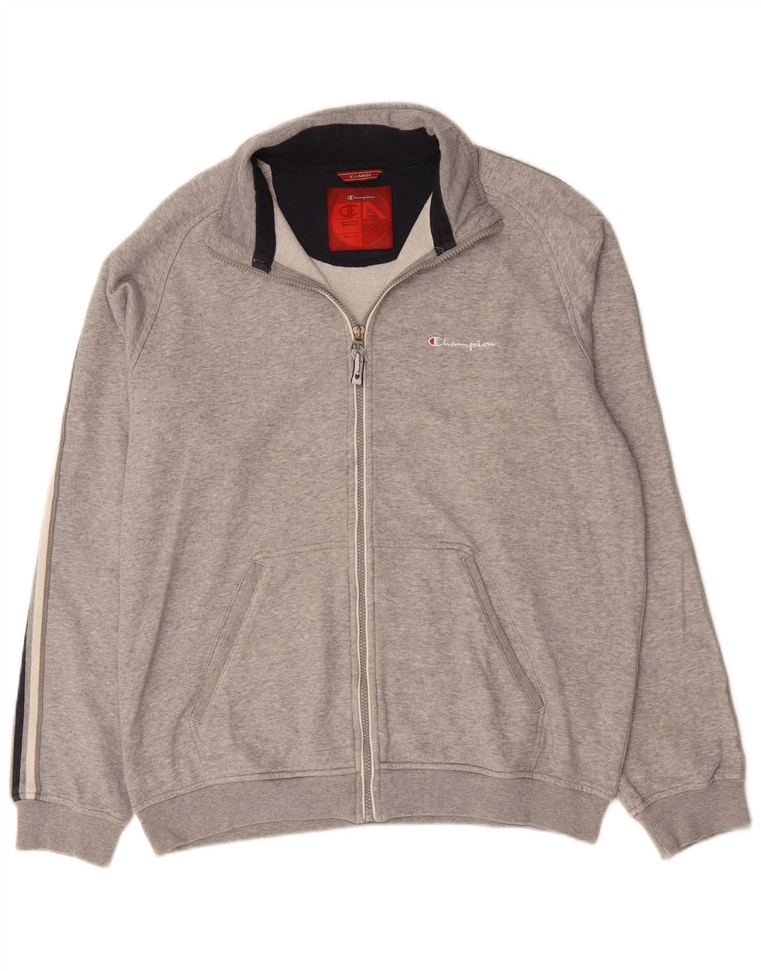 Champion Mens Tracksuit Top Jacket XL Grey Cotton