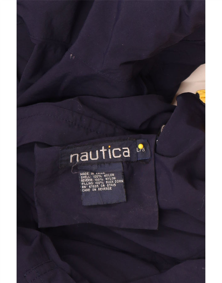 Nautica Mens Graphic Reversible Padded Jacket UK 40 Large Blue Nylon