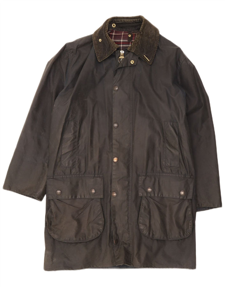 Barbour Mens Waxed Cotton Jacket EU 38 Medium Black