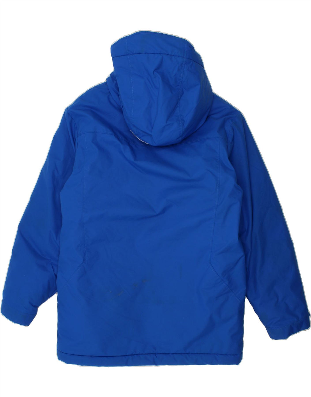 COLUMBIA Boys Hooded Windbreaker Coat 7-8 Years Small Blue Nylon Vintage Columbia and Second-Hand Columbia from Messina Hembry 
