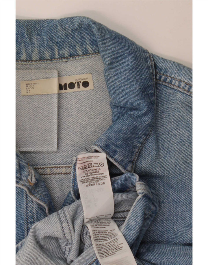 Topshop Womens Denim Jacket UK 8 Small Blue Cotton