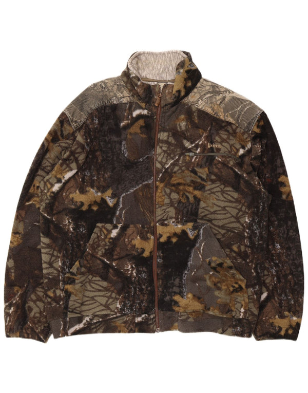 Univers Mens Fleece Jacket UK 42 XL Multicoloured Camouflage Polyester