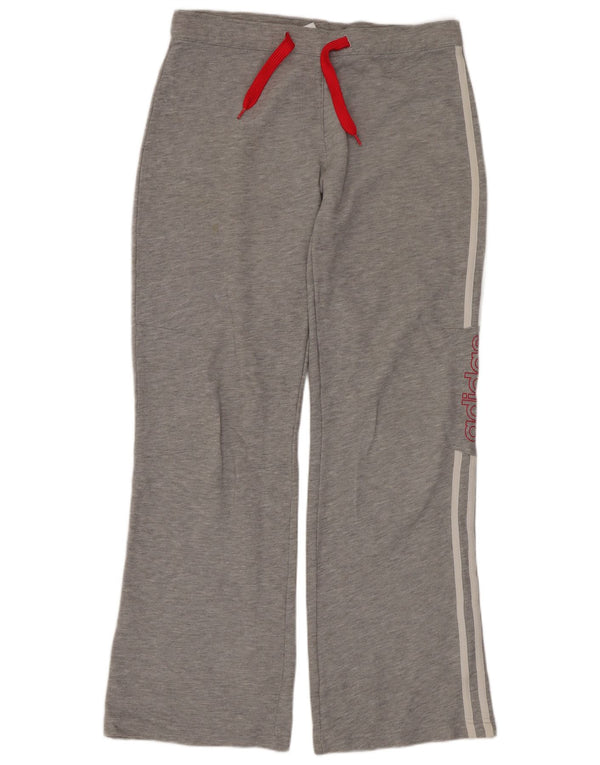 Adidas Womens Graphic Tracksuit Trousers UK 10 Small Grey Cotton Sports