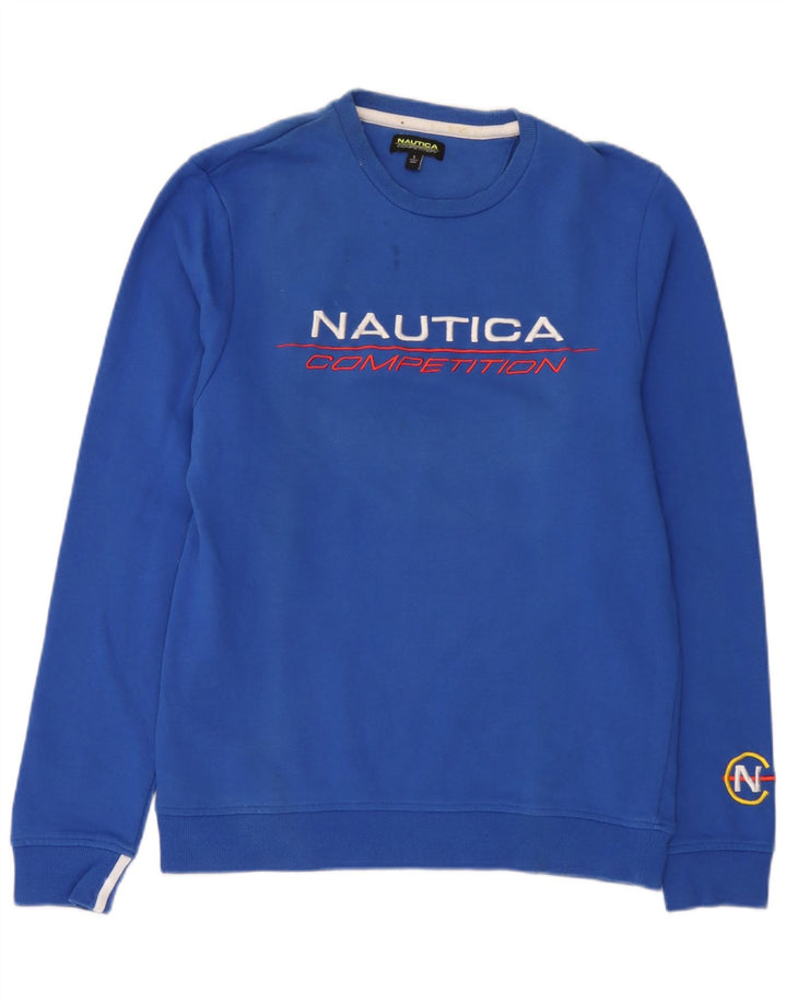Nautica Mens Graphic Sweatshirt Jumper Large Blue Cotton