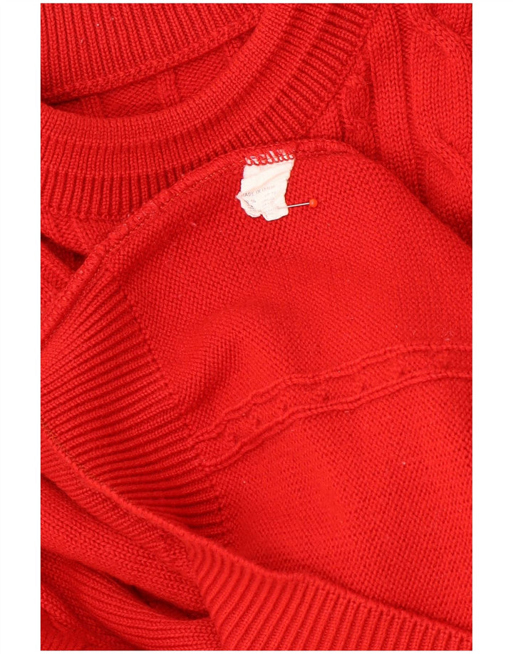 Vintage Mens Crew Neck Jumper Sweater XL Red Wool