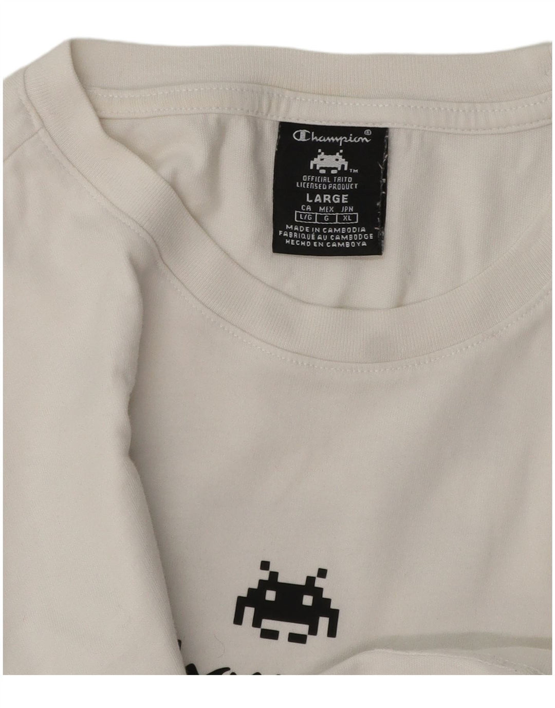 Champion Mens Graphic T-Shirt Top Large White