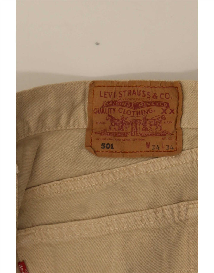 Levi's Mens 501 Straight Jeans W34 L29 Beige